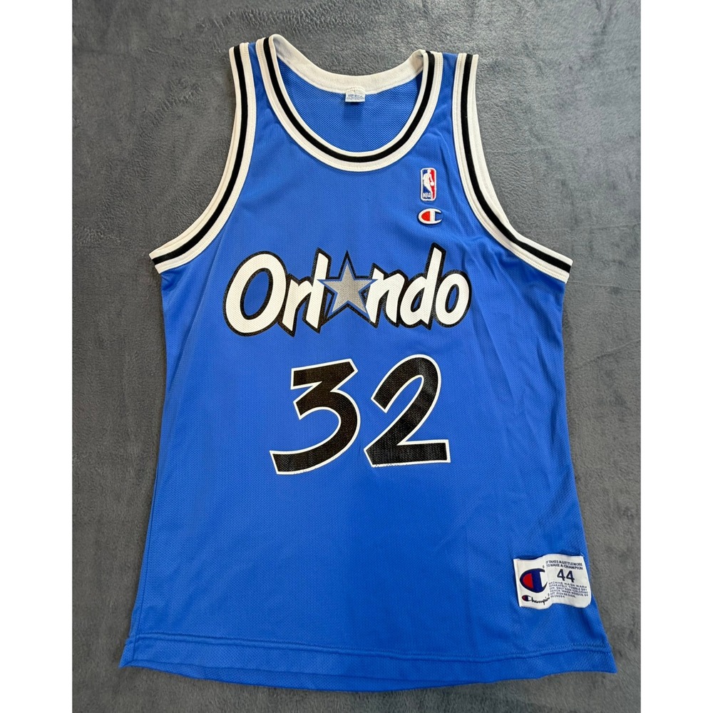 Champion 1995 Shaquille O'Neal Orlando Magic Jersey 32 Blue NBA Men's 44 Large